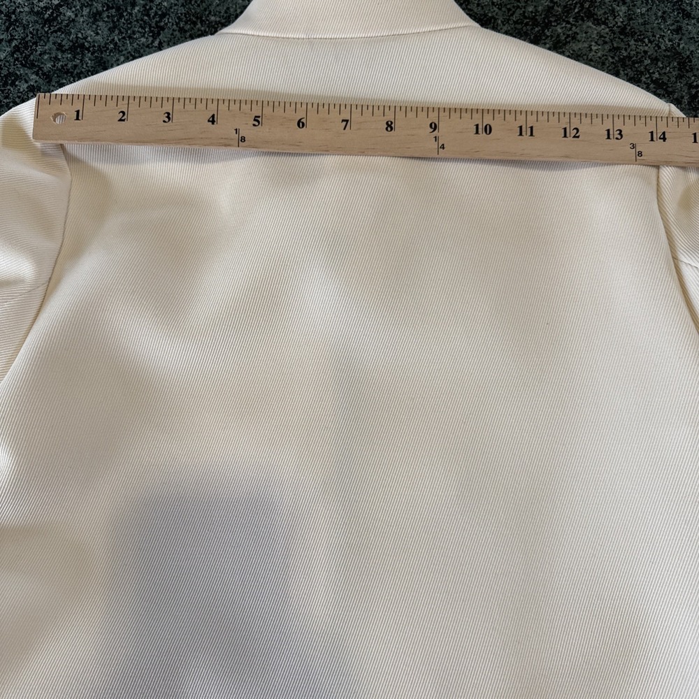 J.Crew Tipped Twill Jacket Blazer Cream Off White Mandarin Collar B8544 Sz 4 NEW - Picture 10 of 16
